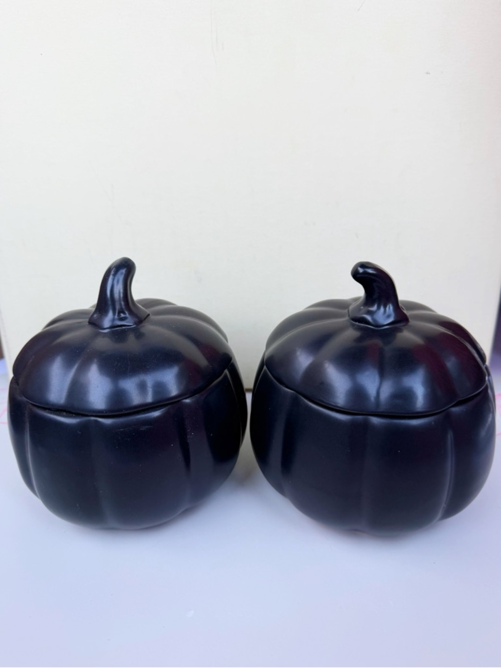 Black Pumpkin Candle Set of 2